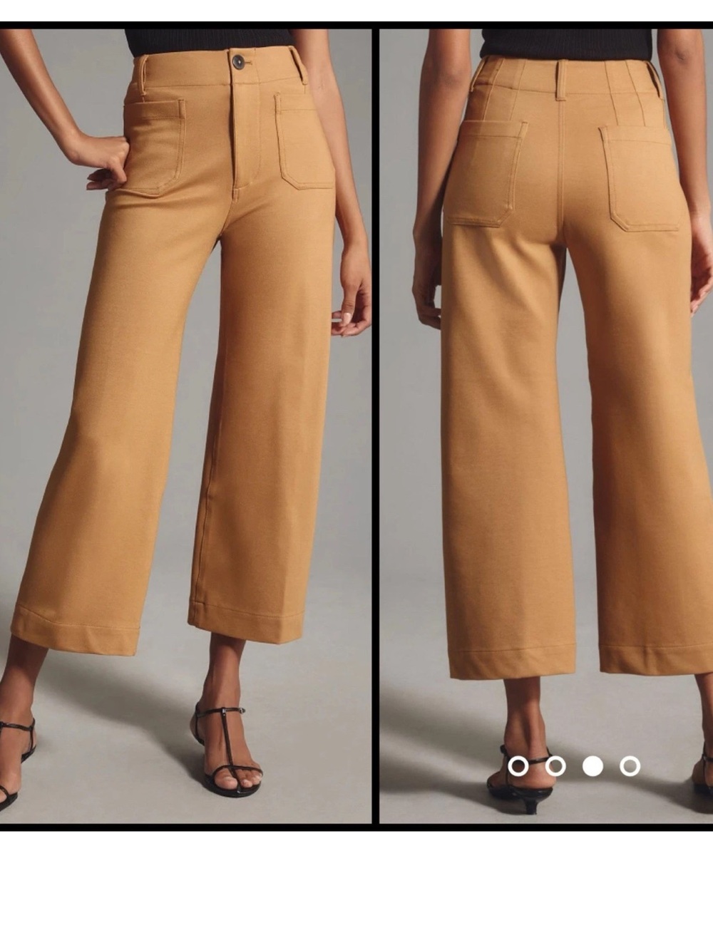 Anthropologie Maeve Colette brown cropped wide-leg pants